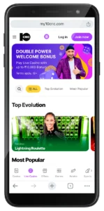 10cric mobile app main page