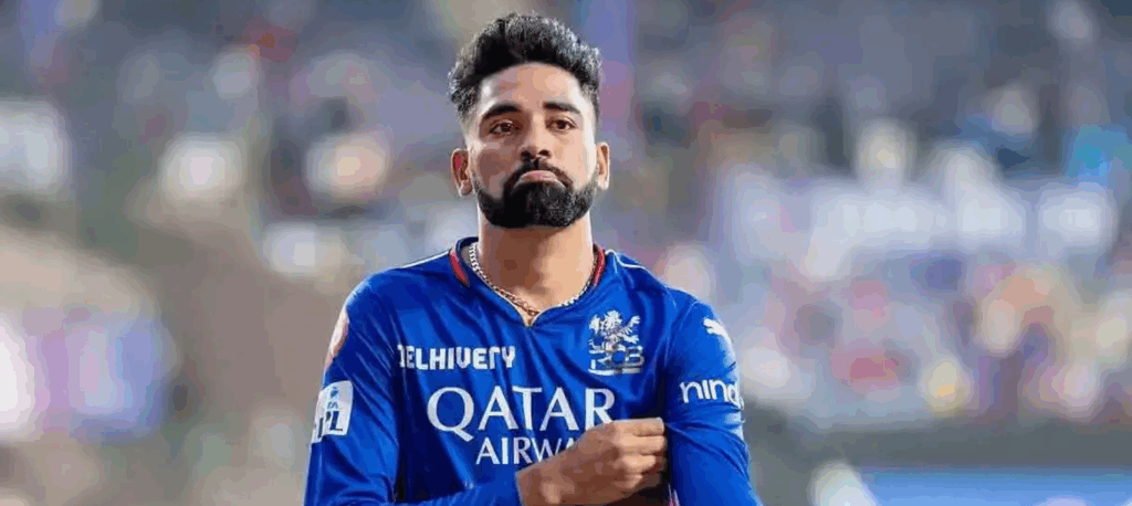 Mohammed Siraj in RCB jersey after franchise decides not to retain him ahead of IPL 2025 auction